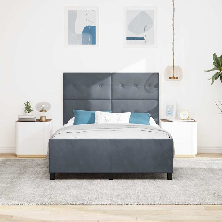 Box spring seng med hovedgærde Mørkegrå 160 x 200 cm Fløjl