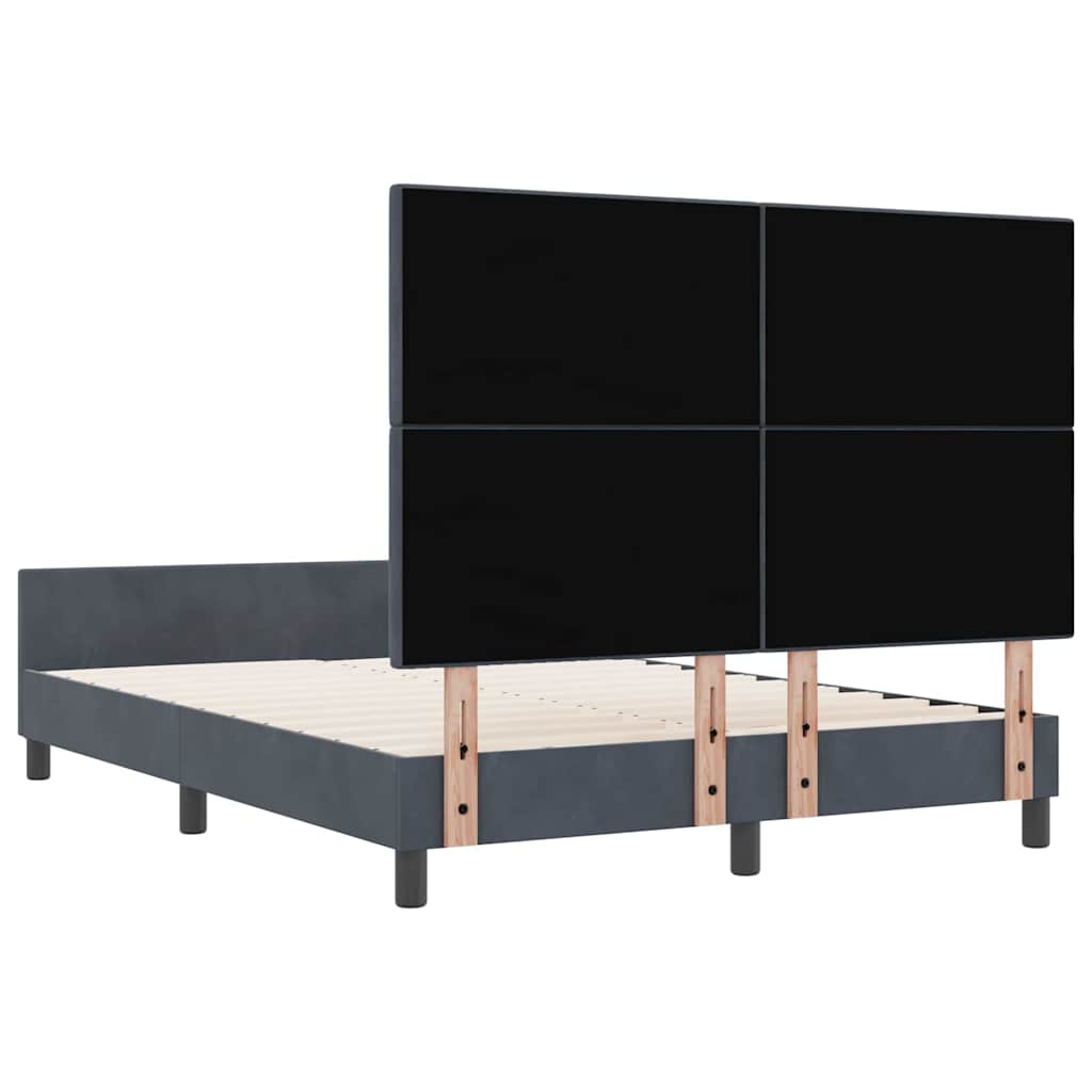 Box spring seng med hovedgærde Mørkegrå 160 x 200 cm Fløjl