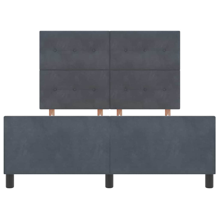 Box spring seng med hovedgærde Mørkegrå 160 x 200 cm Fløjl