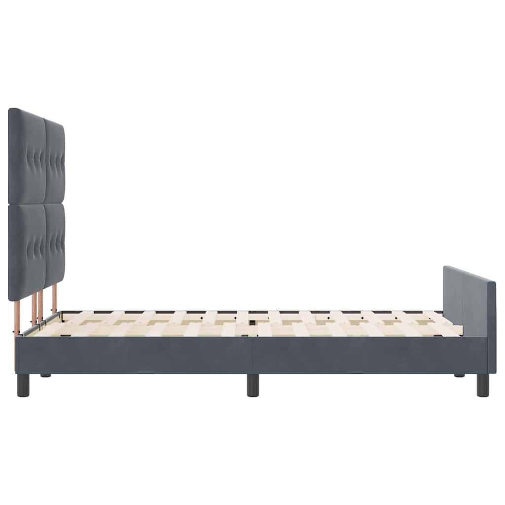 Box spring seng med hovedgærde Mørkegrå 160 x 200 cm Fløjl