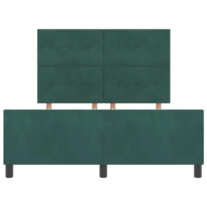 Box spring seng med hovedgærde Mørkegrøn 160 x 200 cm Fløjl