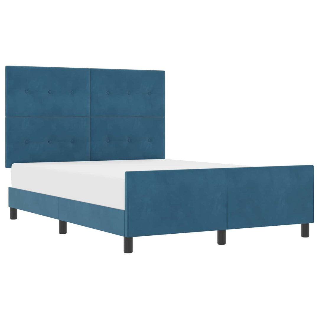 Box spring seng med hovedgærde Mørk blå 160 x 200 cm Fløjl
