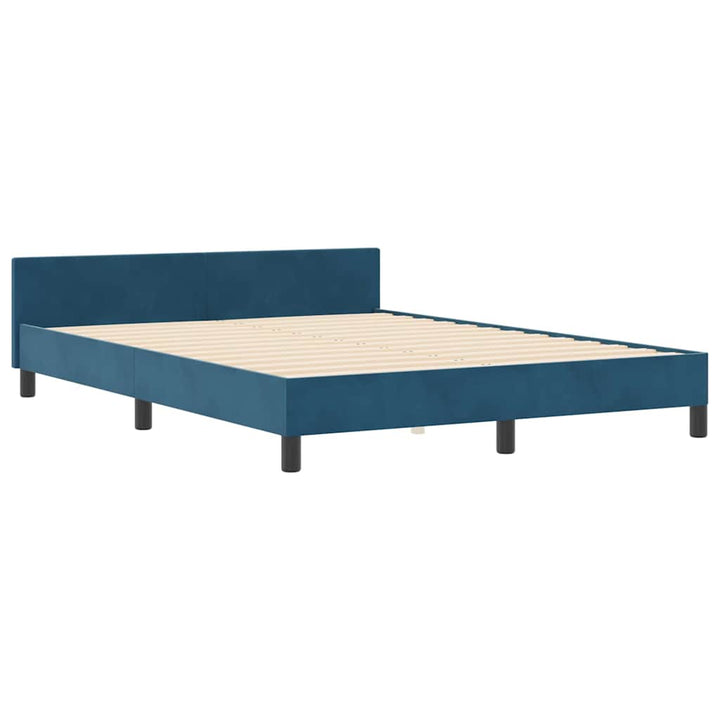 Box spring seng med hovedgærde Mørk blå 160 x 200 cm Fløjl