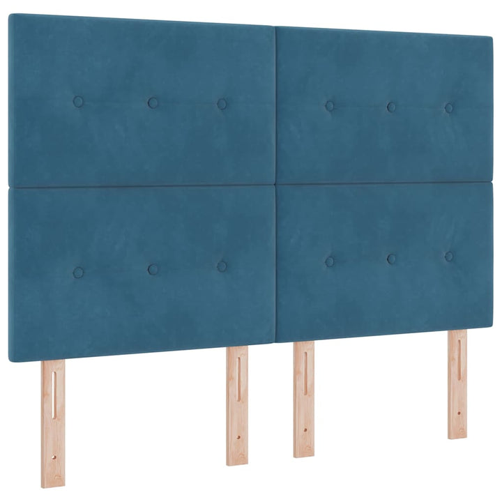 Box spring seng med hovedgærde Mørk blå 160 x 200 cm Fløjl