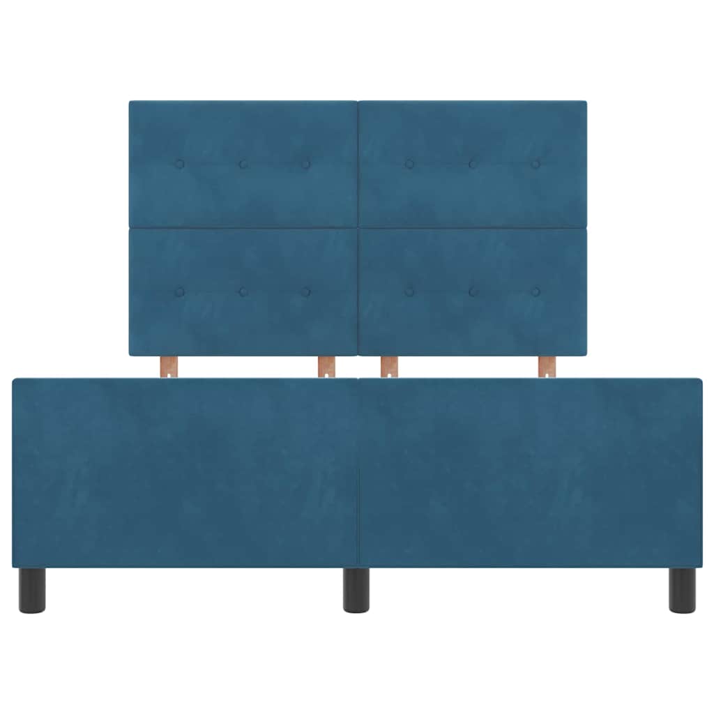 Box spring seng med hovedgærde Mørk blå 160 x 200 cm Fløjl