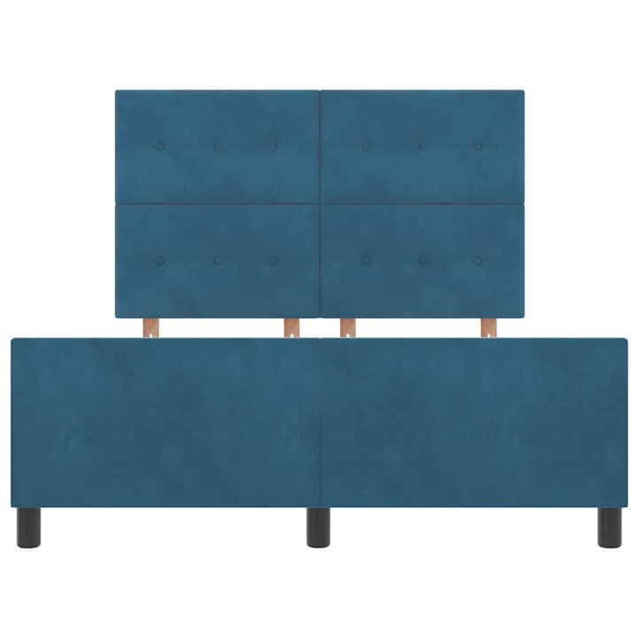 Box spring seng med hovedgærde Mørk blå 160 x 200 cm Fløjl