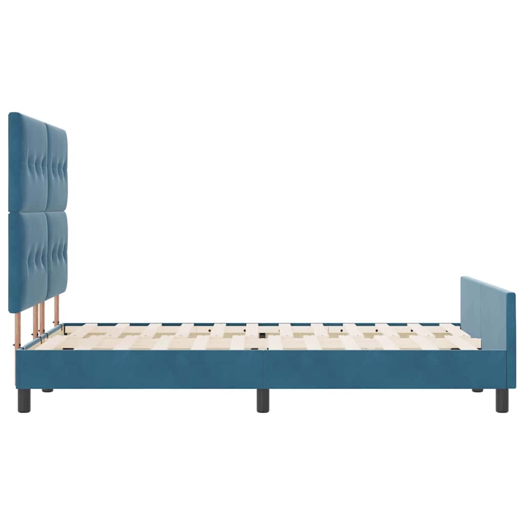Box spring seng med hovedgærde Mørk blå 160 x 200 cm Fløjl