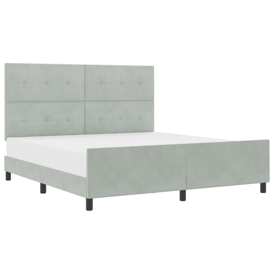 Box spring seng med hovedgærde Lysegrå 180 x 200 cm Fløjl