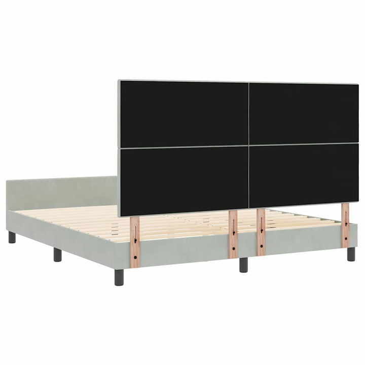 Box spring seng med hovedgærde Lysegrå 180 x 200 cm Fløjl