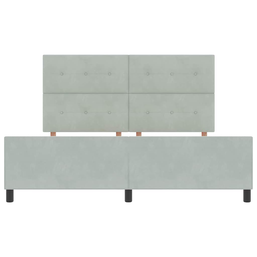 Box spring seng med hovedgærde Lysegrå 180 x 200 cm Fløjl