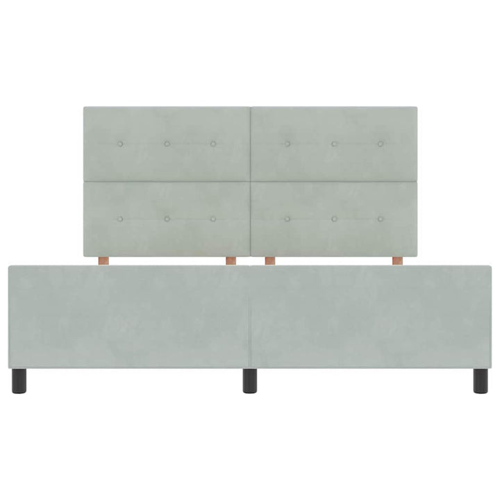 Box spring seng med hovedgærde Lysegrå 180 x 200 cm Fløjl