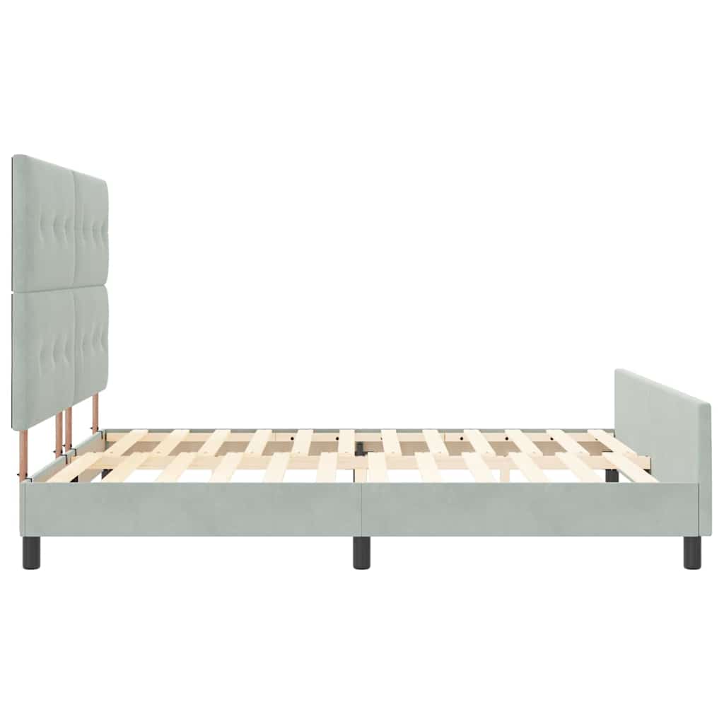 Box spring seng med hovedgærde Lysegrå 180 x 200 cm Fløjl