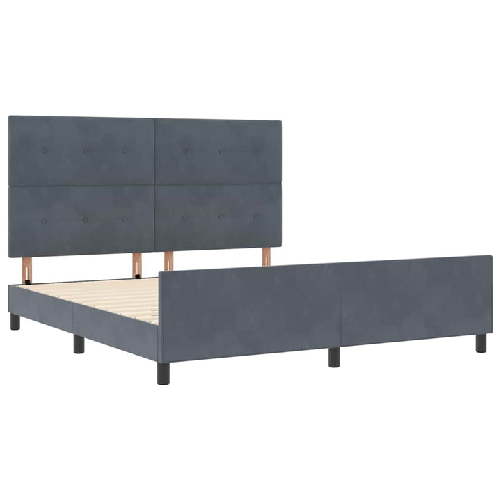 Box spring seng med hovedgærde Mørkegrå 180 x 200 cm Fløjl