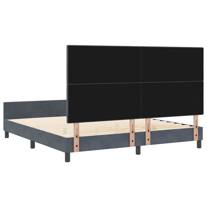 Box spring seng med hovedgærde Mørkegrå 180 x 200 cm Fløjl