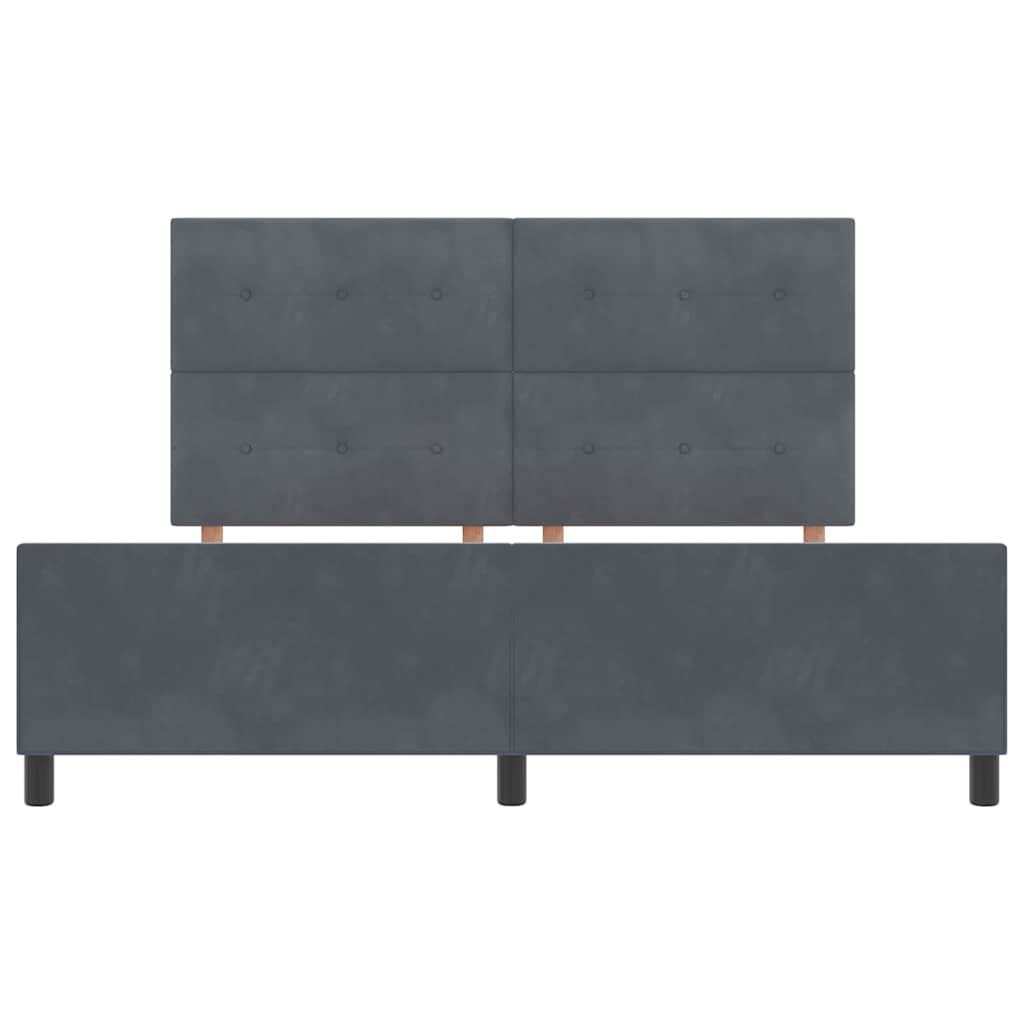 Box spring seng med hovedgærde Mørkegrå 180 x 200 cm Fløjl
