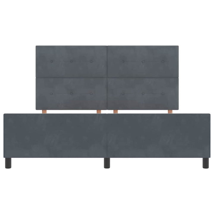 Box spring seng med hovedgærde Mørkegrå 180 x 200 cm Fløjl