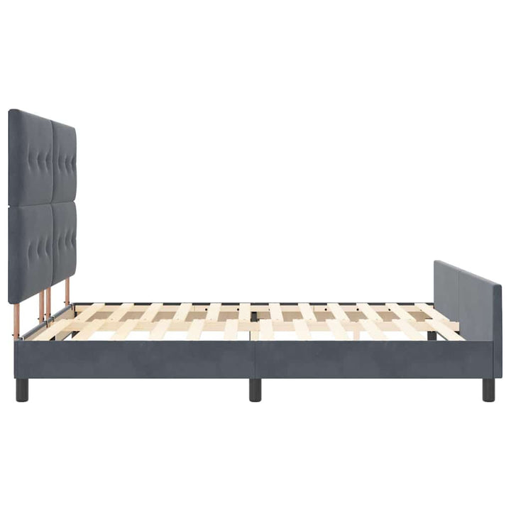 Box spring seng med hovedgærde Mørkegrå 180 x 200 cm Fløjl