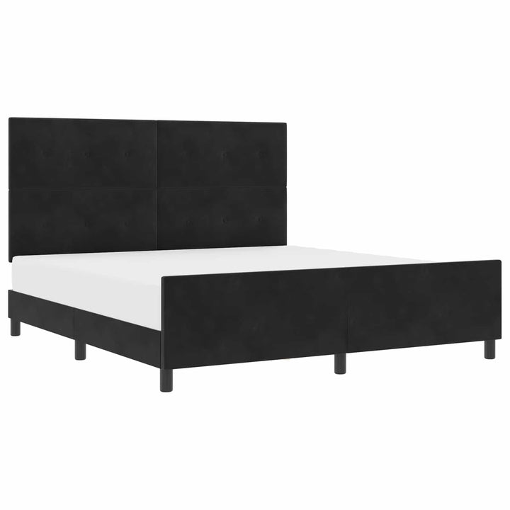 Box spring seng med hovedgærde Sort 180 x 200 cm Fløjl