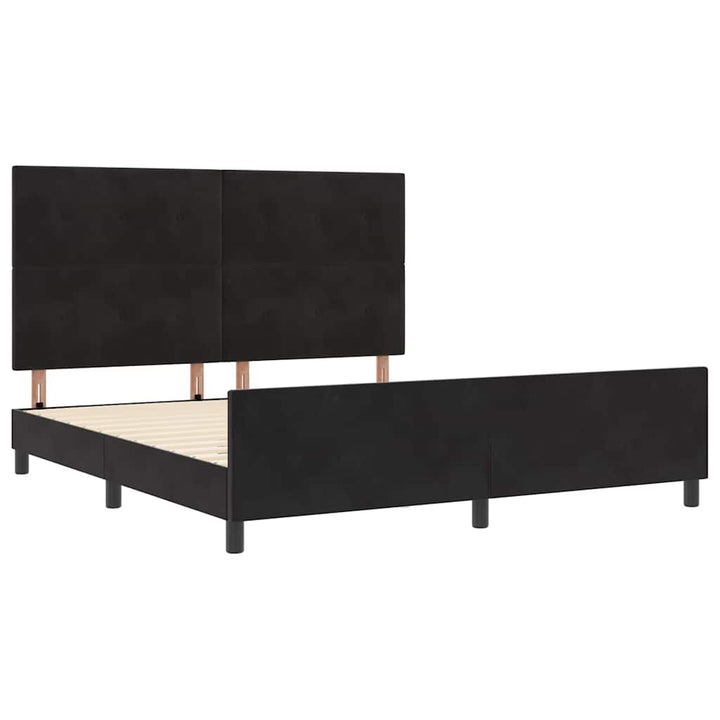 Box spring seng med hovedgærde Sort 180 x 200 cm Fløjl