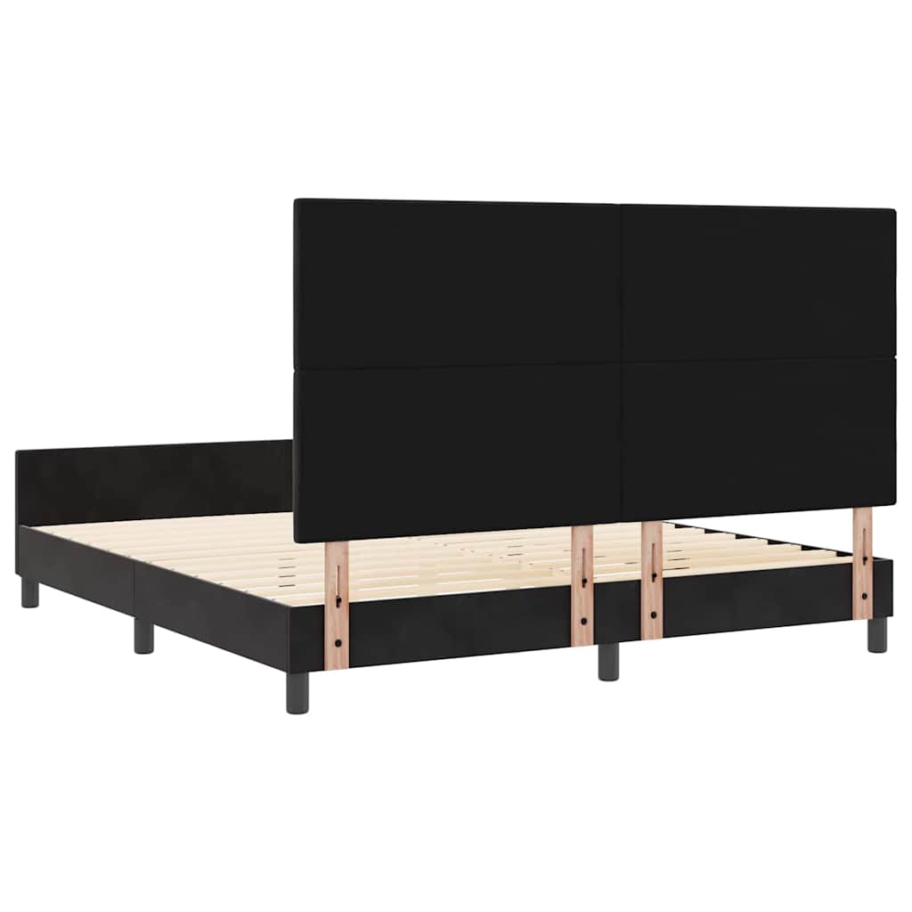 Box spring seng med hovedgærde Sort 180 x 200 cm Fløjl