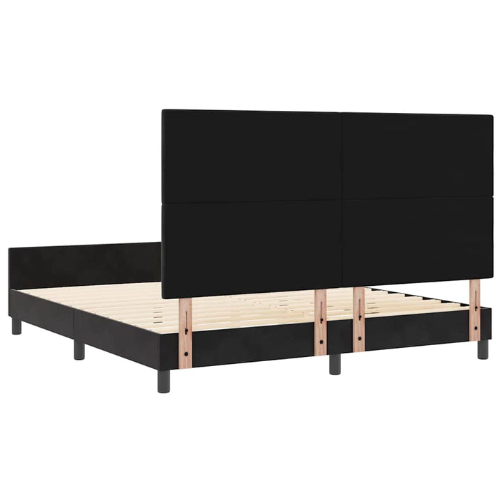 Box spring seng med hovedgærde Sort 180 x 200 cm Fløjl