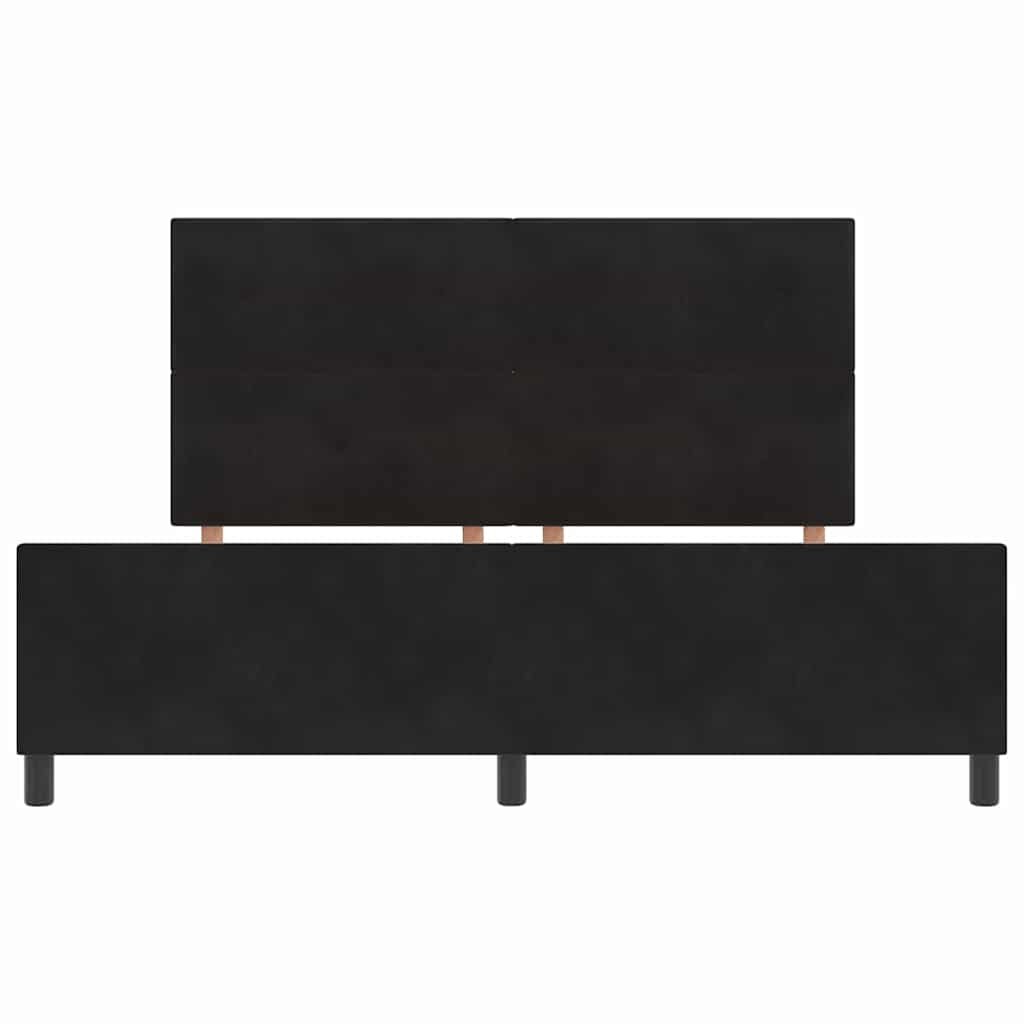 Box spring seng med hovedgærde Sort 180 x 200 cm Fløjl