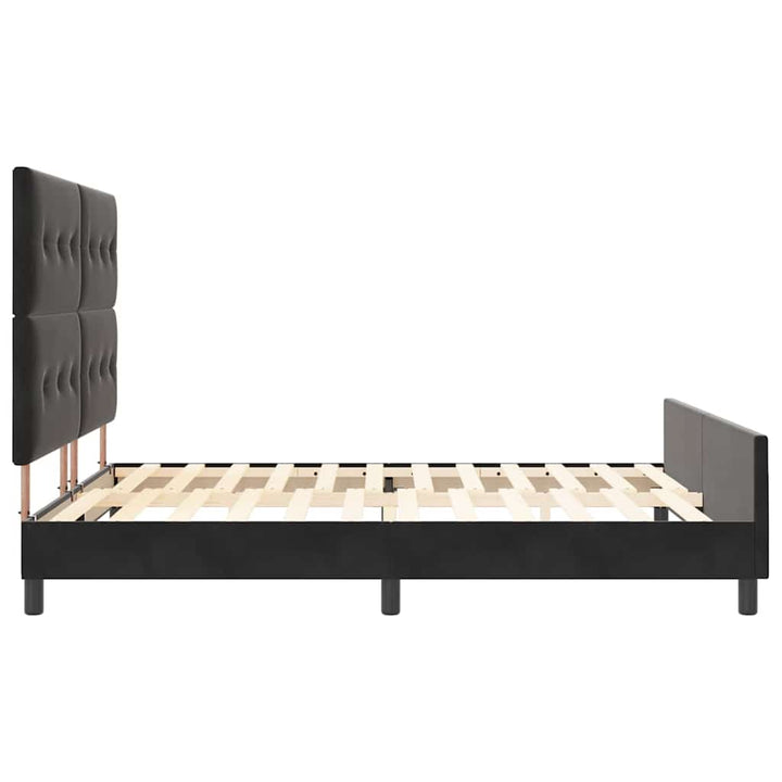 Box spring seng med hovedgærde Sort 180 x 200 cm Fløjl