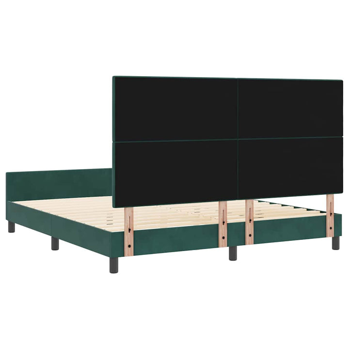 Box spring seng med hovedgærde Mørkegrøn 180 x 200 cm Fløjl