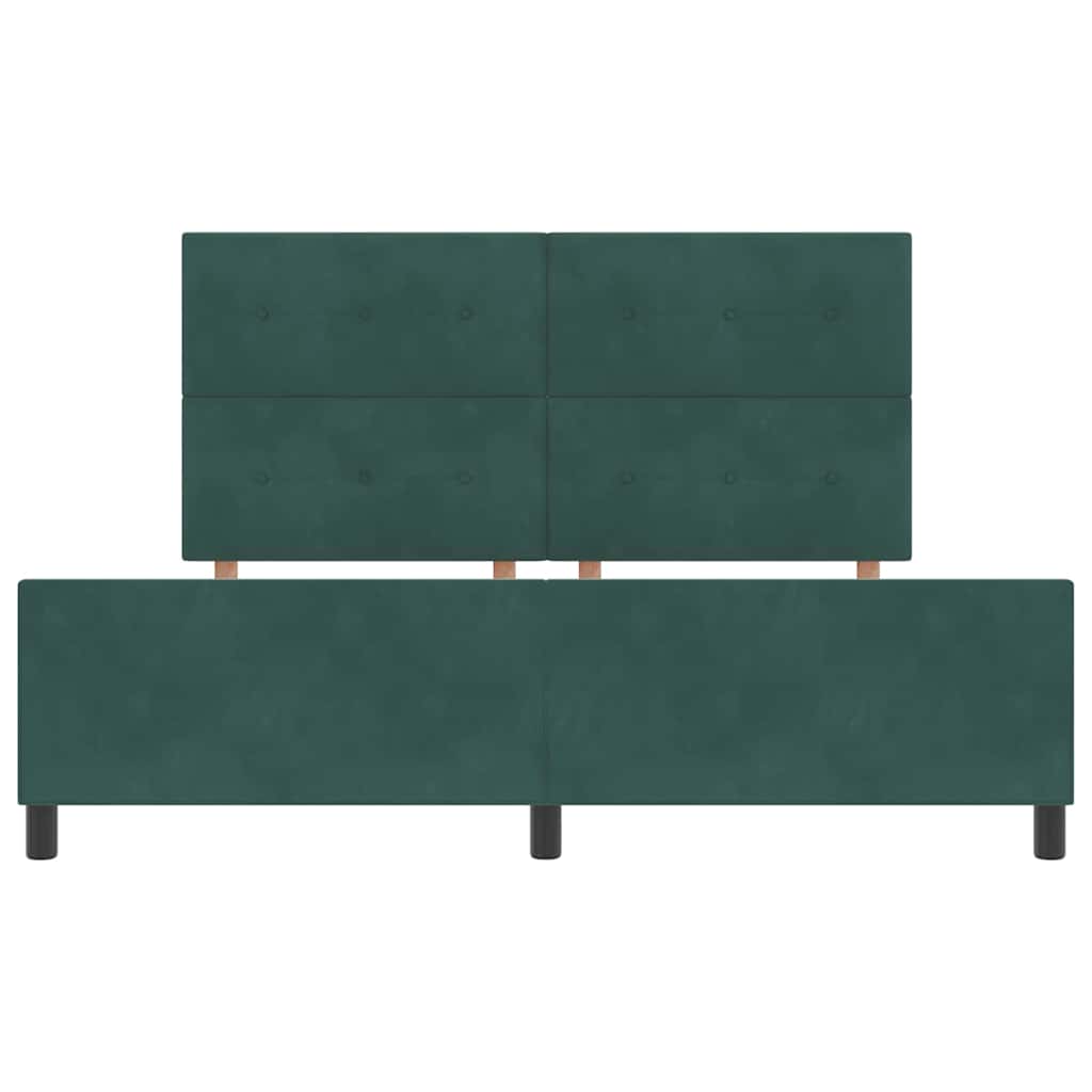 Box spring seng med hovedgærde Mørkegrøn 180 x 200 cm Fløjl