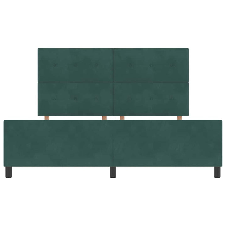 Box spring seng med hovedgærde Mørkegrøn 180 x 200 cm Fløjl