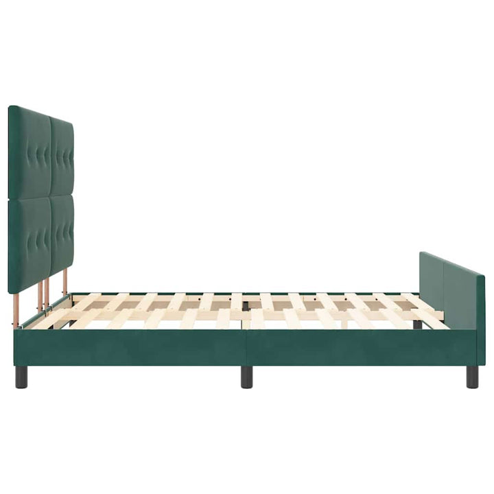 Box spring seng med hovedgærde Mørkegrøn 180 x 200 cm Fløjl