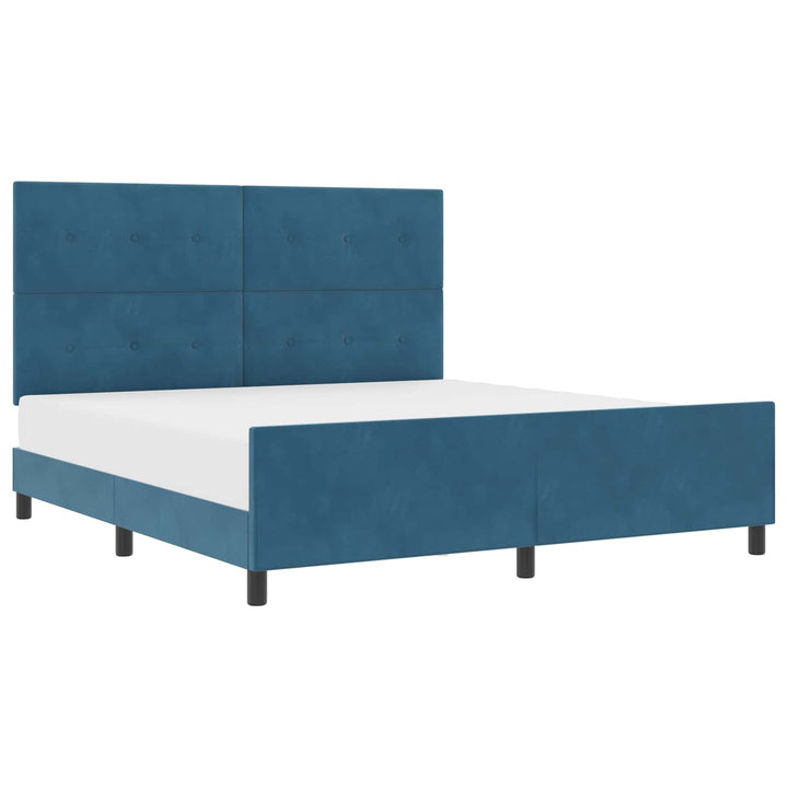 Box spring seng med hovedgærde Mørk blå 180 x 200 cm Fløjl