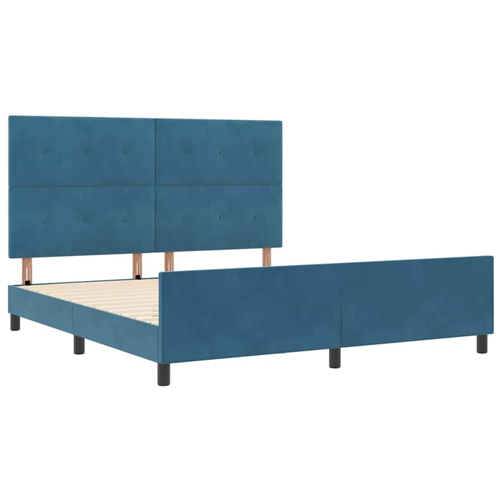 Box spring seng med hovedgærde Mørk blå 180 x 200 cm Fløjl