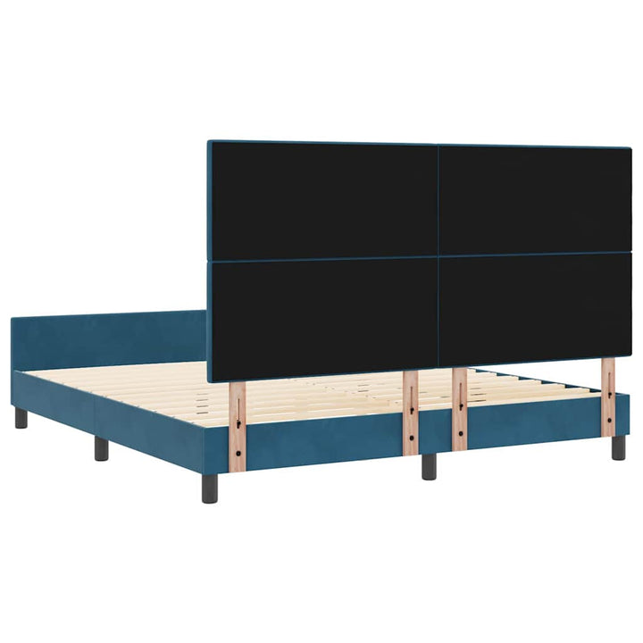 Box spring seng med hovedgærde Mørk blå 180 x 200 cm Fløjl