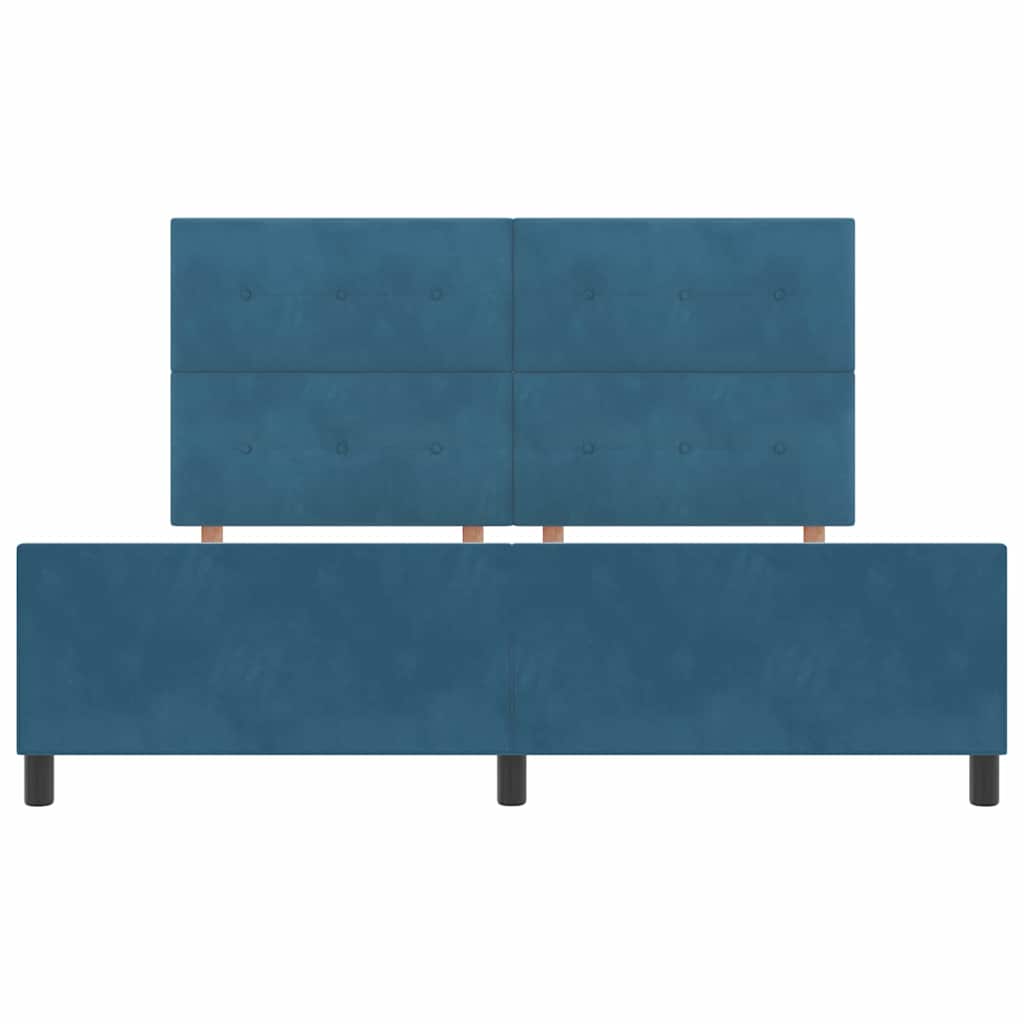 Box spring seng med hovedgærde Mørk blå 180 x 200 cm Fløjl