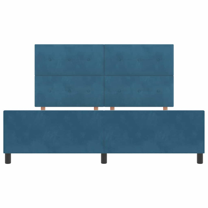 Box spring seng med hovedgærde Mørk blå 180 x 200 cm Fløjl
