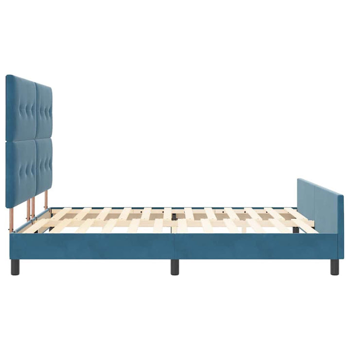Box spring seng med hovedgærde Mørk blå 180 x 200 cm Fløjl