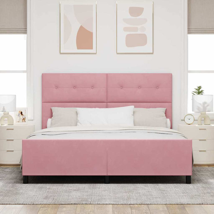 Box spring seng med hovedgærde Lyserød 180 x 200 cm Fløjl