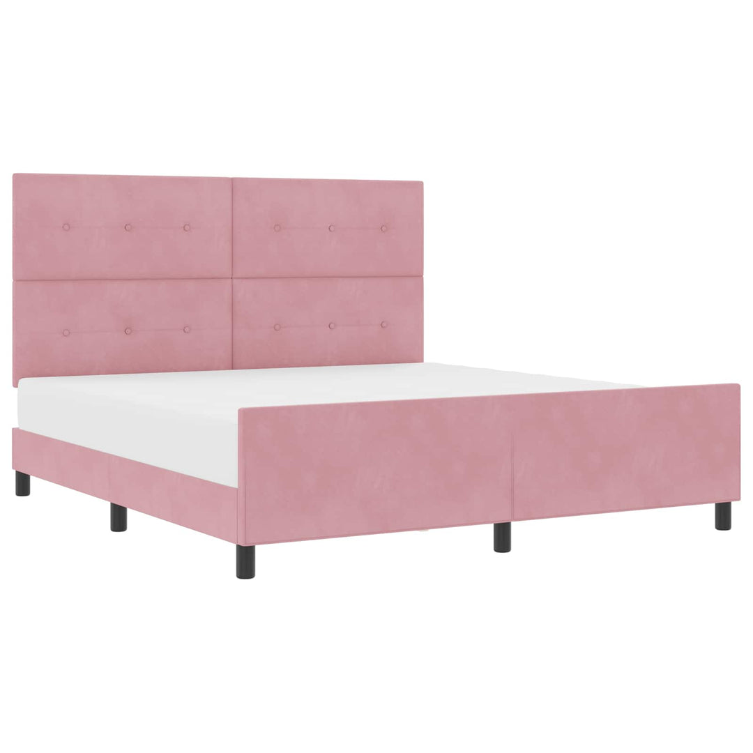 Box spring seng med hovedgærde Lyserød 180 x 200 cm Fløjl
