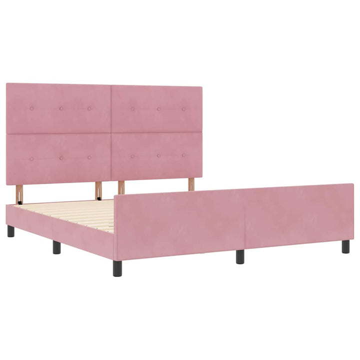 Box spring seng med hovedgærde Lyserød 180 x 200 cm Fløjl