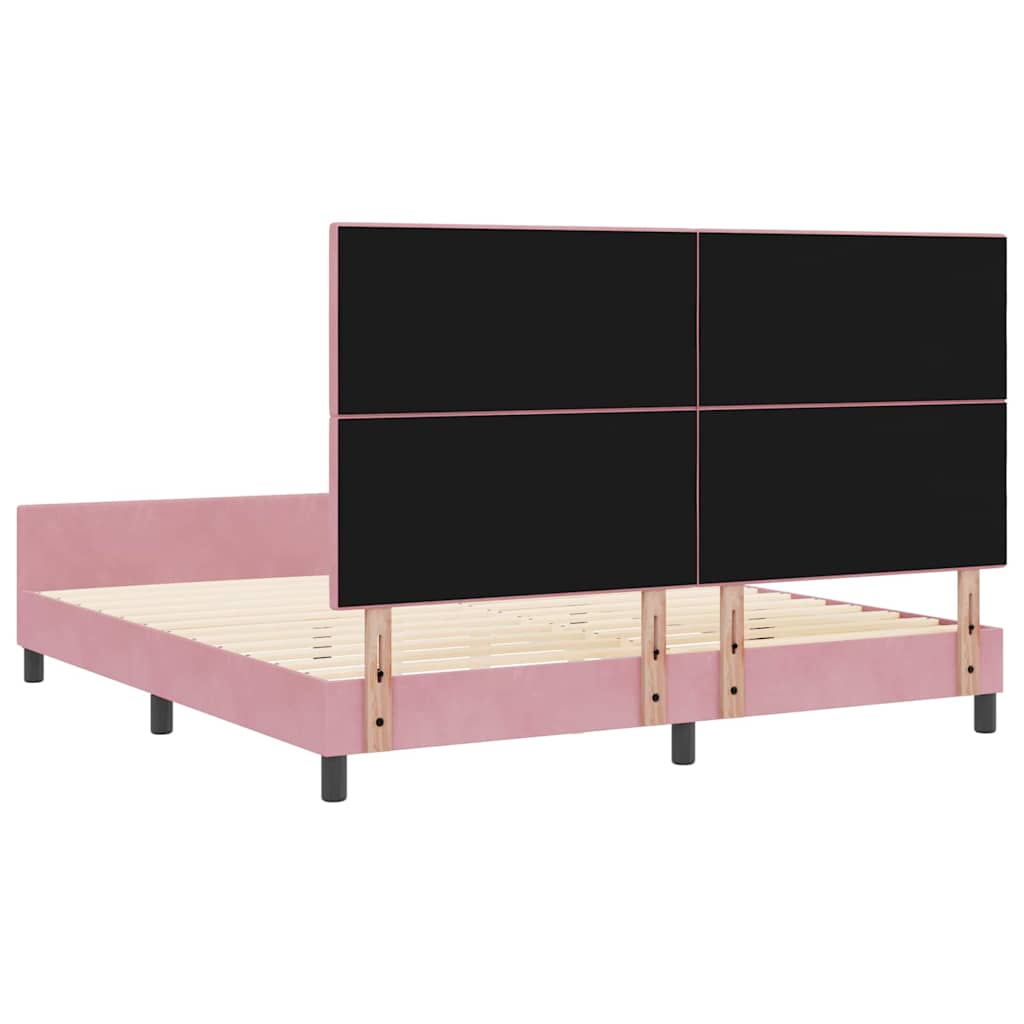 Box spring seng med hovedgærde Lyserød 180 x 200 cm Fløjl