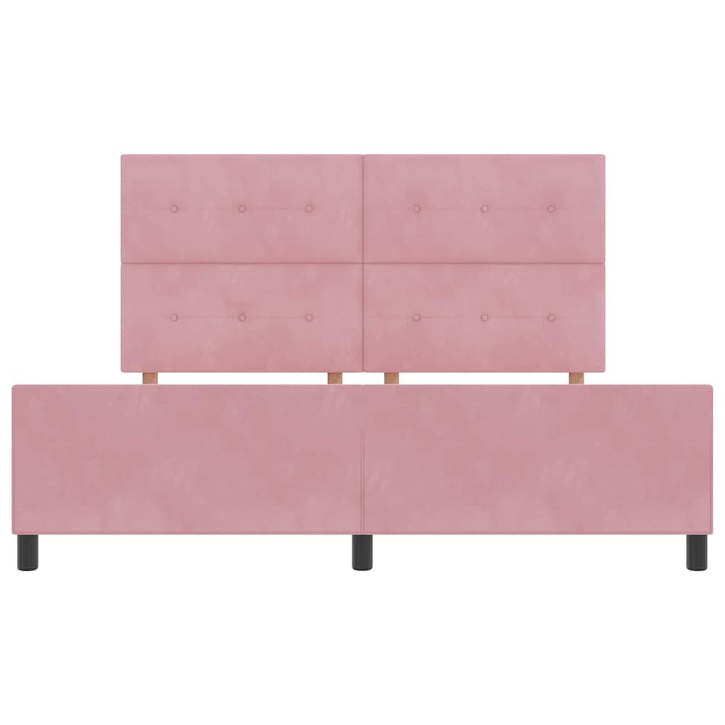 Box spring seng med hovedgærde Lyserød 180 x 200 cm Fløjl