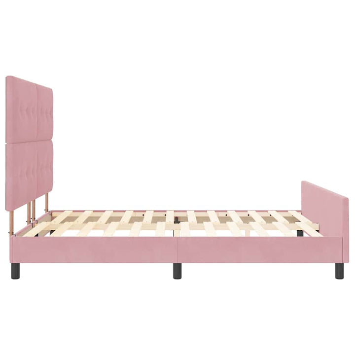 Box spring seng med hovedgærde Lyserød 180 x 200 cm Fløjl