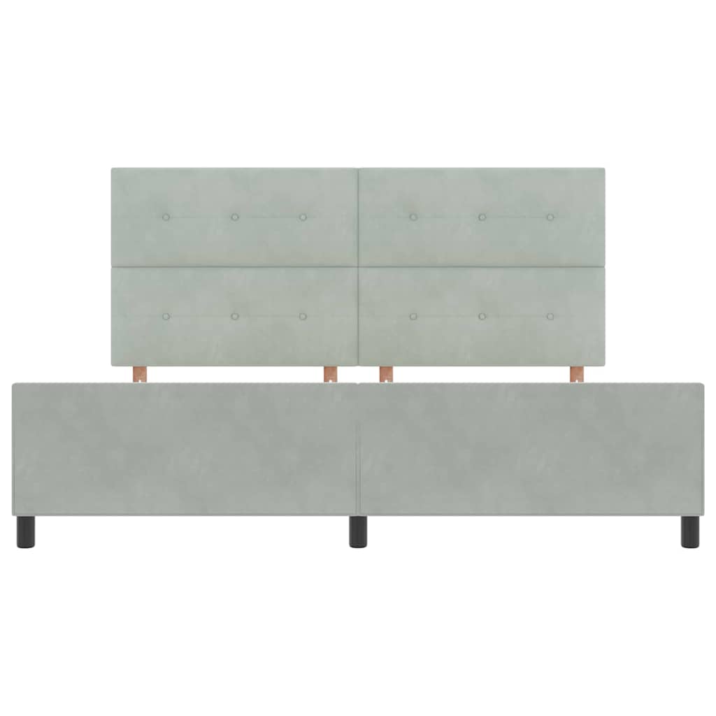 Box spring seng med hovedgærde Lysegrå 200 x 200 cm Fløjl