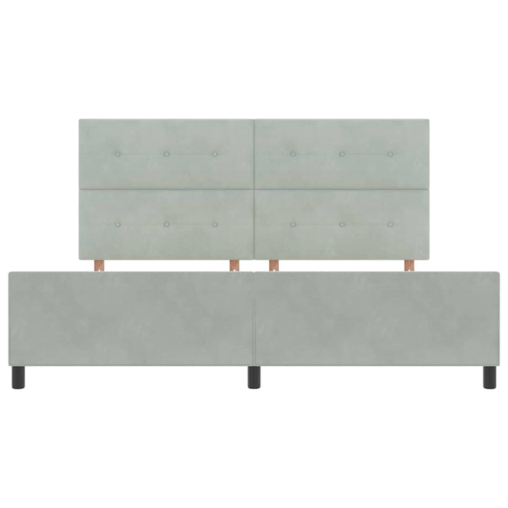 Box spring seng med hovedgærde Lysegrå 200 x 200 cm Fløjl