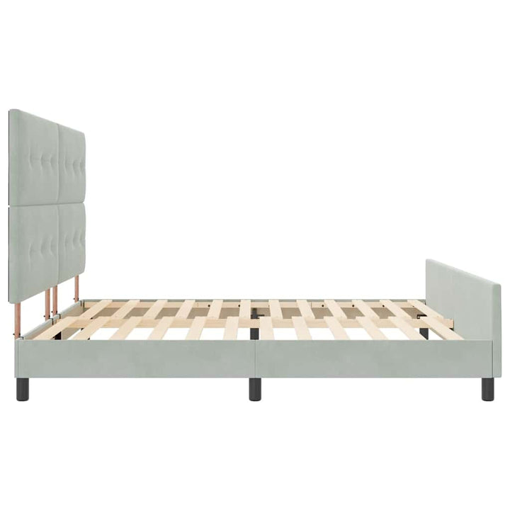 Box spring seng med hovedgærde Lysegrå 200 x 200 cm Fløjl