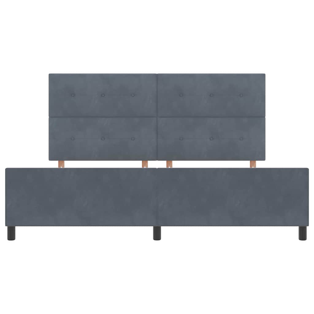 Box spring seng med hovedgærde Mørkegrå 200 x 200 cm Fløjl