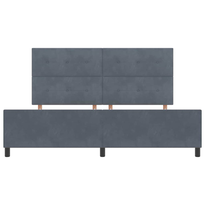 Box spring seng med hovedgærde Mørkegrå 200 x 200 cm Fløjl