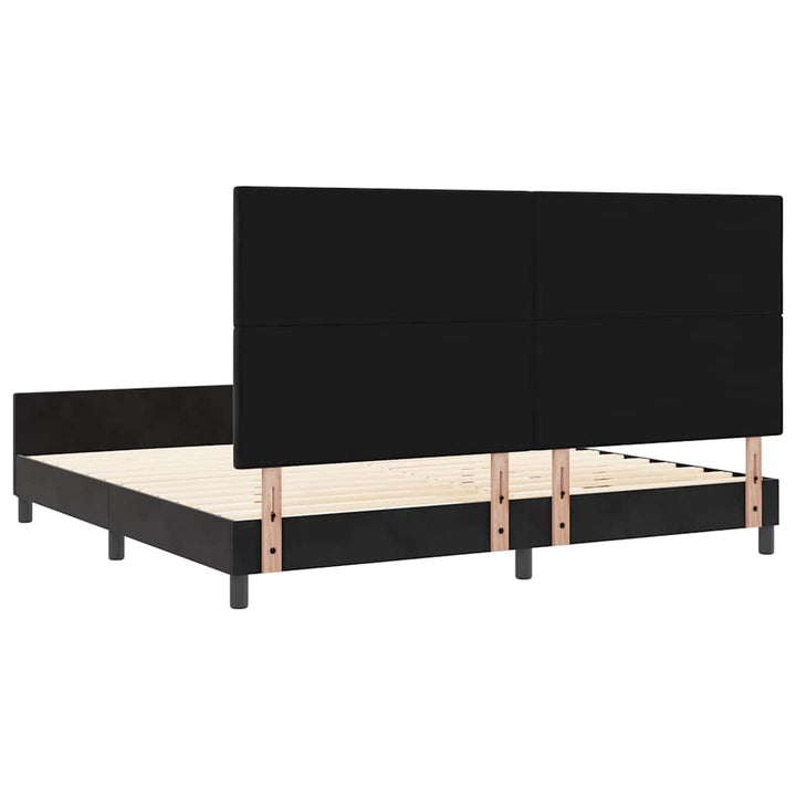 Box spring seng med hovedgærde Sort 200 x 200 cm Fløjl