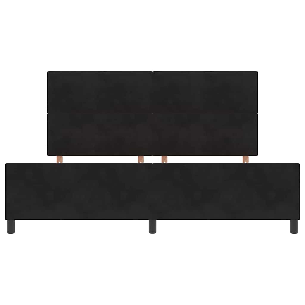 Box spring seng med hovedgærde Sort 200 x 200 cm Fløjl